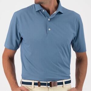 Turtleson Axel Performance Polo Blue Diamond Cobblestone Golf Course | X-Large